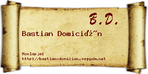 Bastian Domicián névjegykártya